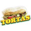 Signmission Tortas Decal Concession Stand Food Truck Sticker, 16" x 8", D-DC-16 Tortas19 D-DC-16 Tortas19